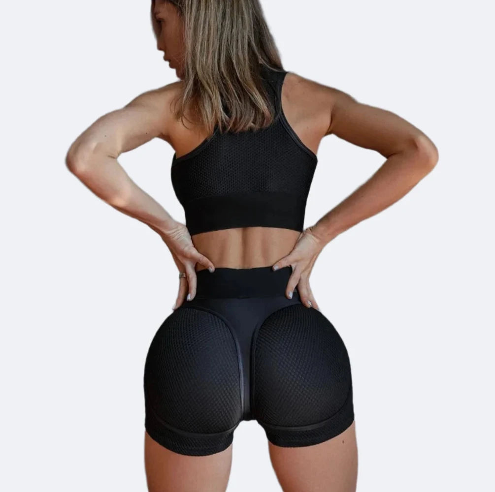 Ensemble de gym en mesh pour femmes - Tenue d'entraînement sexy